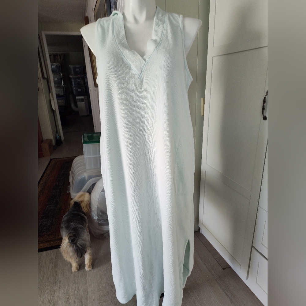 I Relax Terry Hooded Pullover Cover Up Sz XLG Resort Spa Pool CruiseWear Lounger